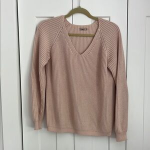 Women's Pink V-Neck Sweater
